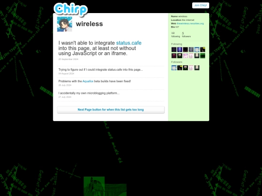 chirp screenshot