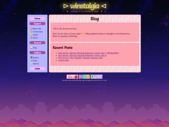 journal/blog screenshot