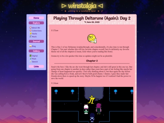 journal/blog/2025-06-05-Playing-Through-Deltarune-Again-Day-02 screenshot