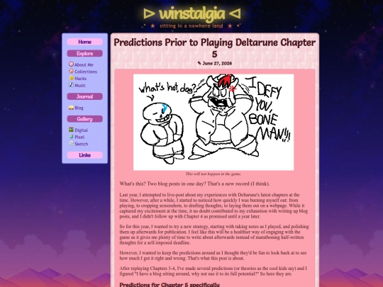 journal/blog/2026-06-27-Predictions-Prior-to-Playing-Deltarune-Chapter-5 screenshot
