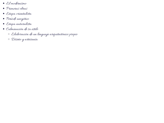 Pagina Antoni Gaudi/Estilo screenshot