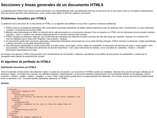 mod1 mod1 Secciones de un doc HTML5/mod1 Secciones y líneas generales de un documento HTML5 screenshot