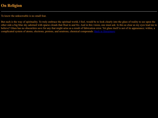 reflective writing/onregligion screenshot