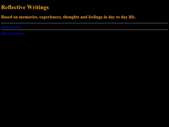 reflective writing/refwritinghub screenshot