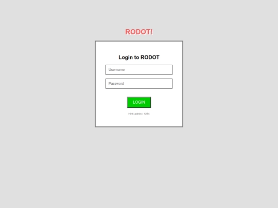 login screenshot