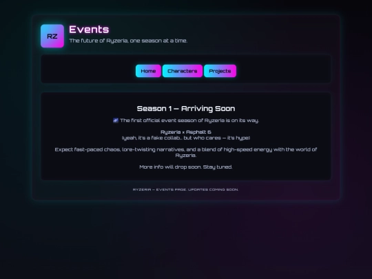 events screenshot