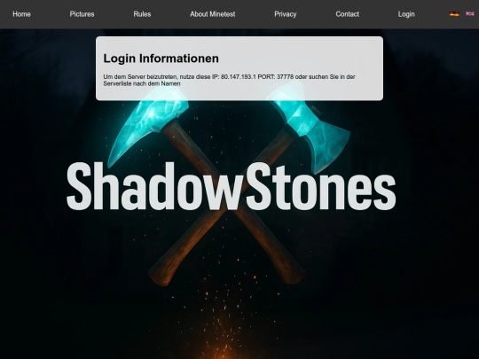 login screenshot