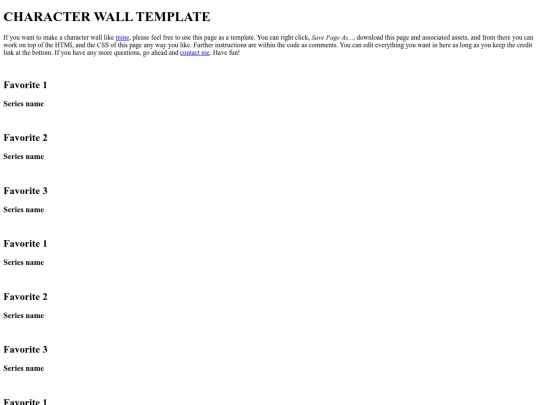character wall/Character wall template screenshot