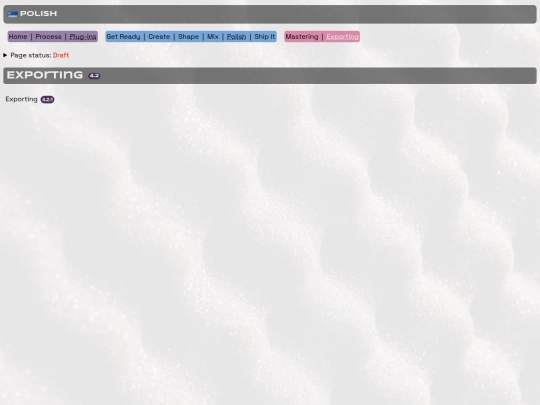 mastering/exporting screenshot