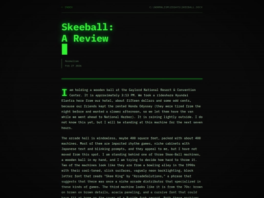 short form/skeeball screenshot