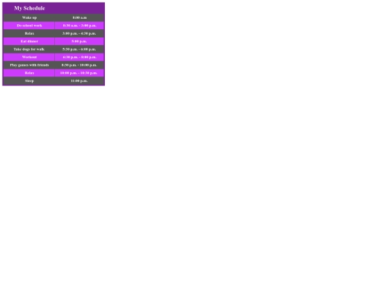 color_schedule screenshot