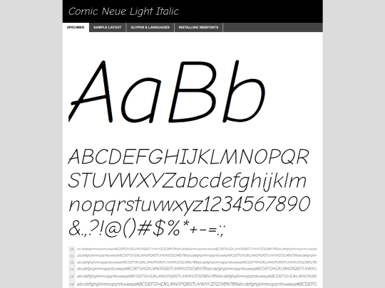 font_folder/webfontkit-20250409-200636/comicneue-lightitalic-demo screenshot