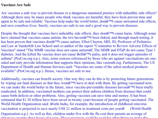 vaccines screenshot