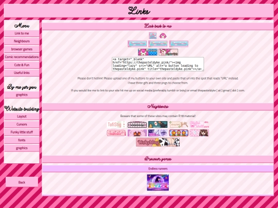 links screenshot