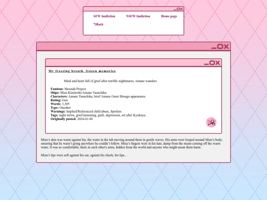 writing/SFW fanfic/other/frozenmemories screenshot