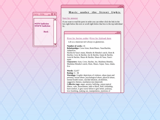 writing/SFW fanfic/sb69/musicunderthestreetlights-order screenshot