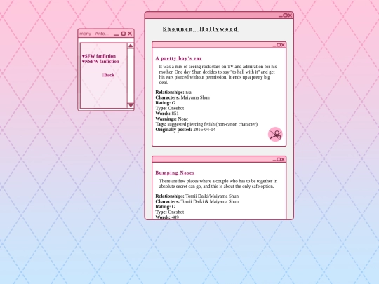 writing/SFW fanfic/shohari screenshot