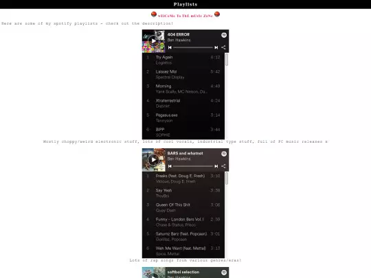 content/playlists screenshot