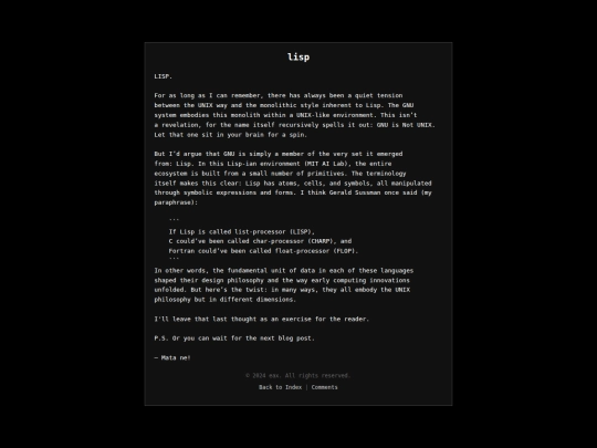 lisp screenshot