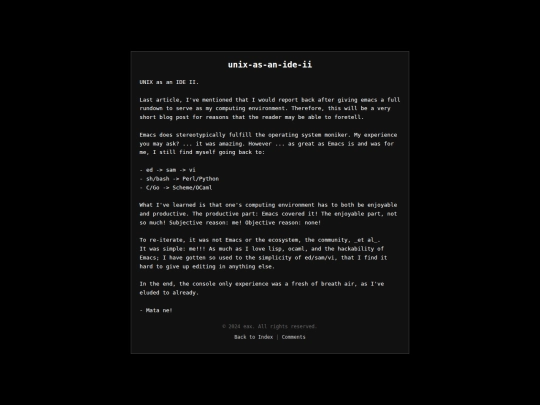 unix-as-an-ide-ii screenshot