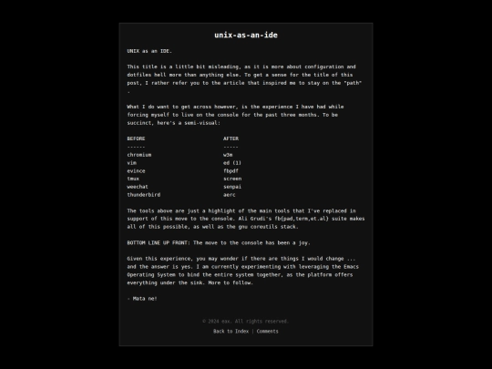 unix-as-an-ide screenshot