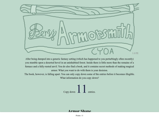 Pervy Armorsmith FE Interactive screenshot