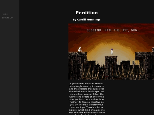 games/perdition screenshot