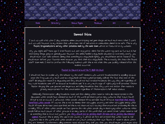 info/notallowedpetsites screenshot