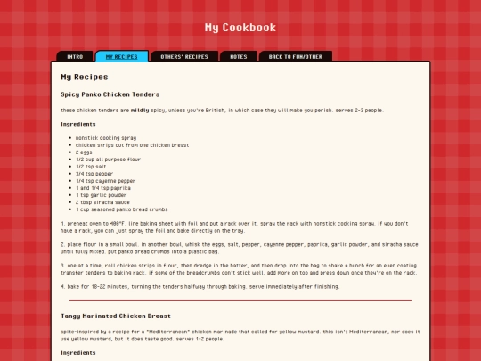 fun/cookbook/mine screenshot