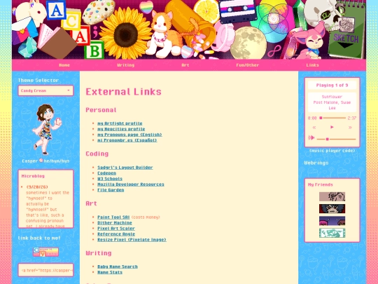 links screenshot