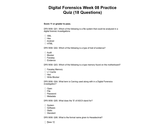 DFW8PracticeQuestions screenshot