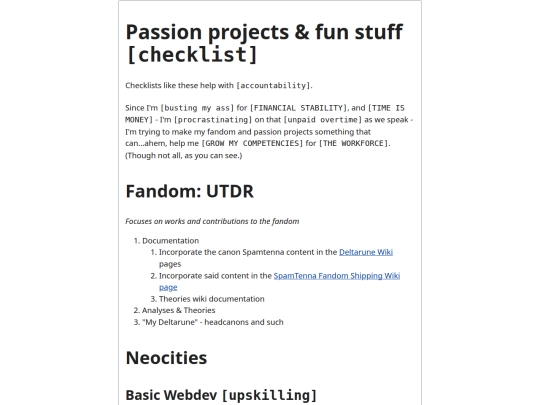 pages/checklist screenshot