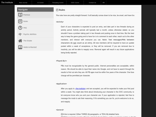 rules screenshot