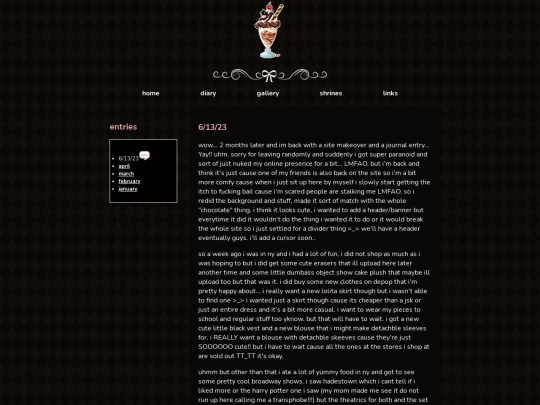 diary screenshot