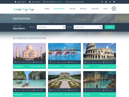 MakeMyTrip/web/destinations screenshot