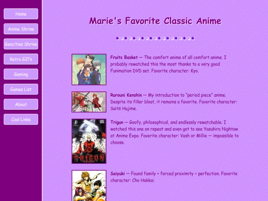 classicanimefaves screenshot