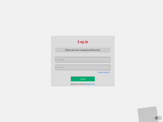 login screenshot