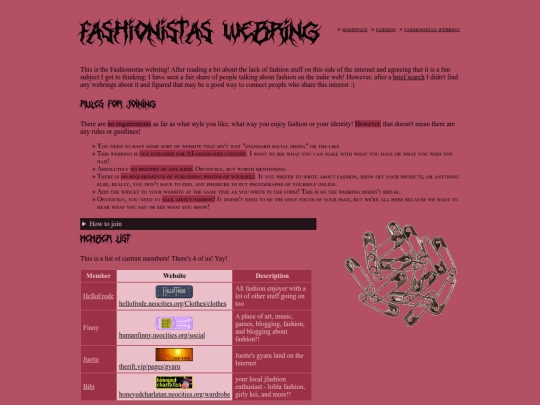 Clothes/webring screenshot