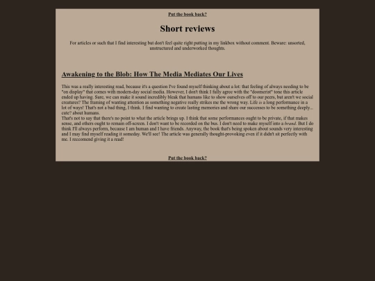 Rambling/Short_reviews screenshot