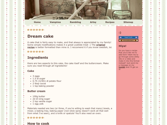 Recipes/dream_cake screenshot