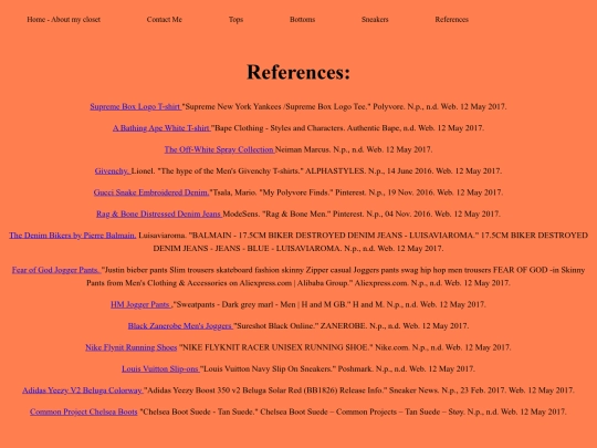 References screenshot