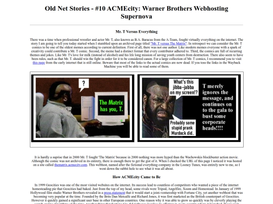 old-net-stories-10-acmecity-warner-brothers-webhosting-supernova screenshot