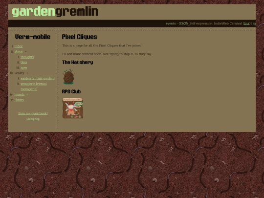 hoards/cliques screenshot