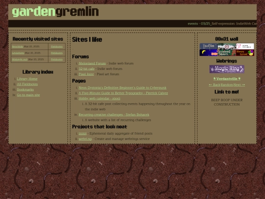 library/sites screenshot