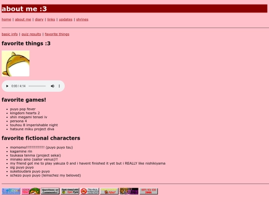 aboutme/favorites screenshot