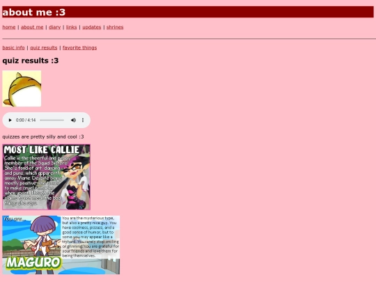 aboutme/quizresults screenshot