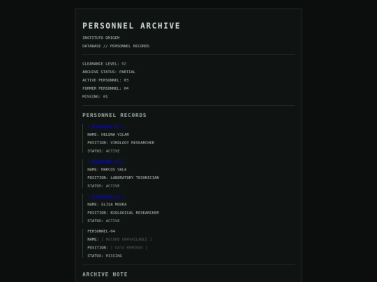 Personnel_arquives screenshot
