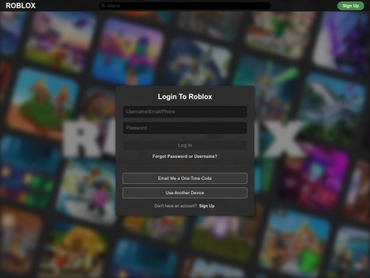 login screenshot