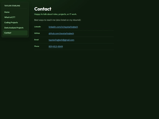 Contact screenshot