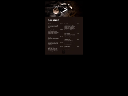 menu screenshot